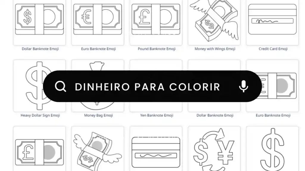 Dinheiro para colorir