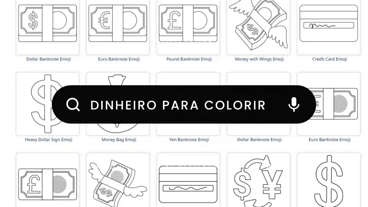 Dinheiro para colorir